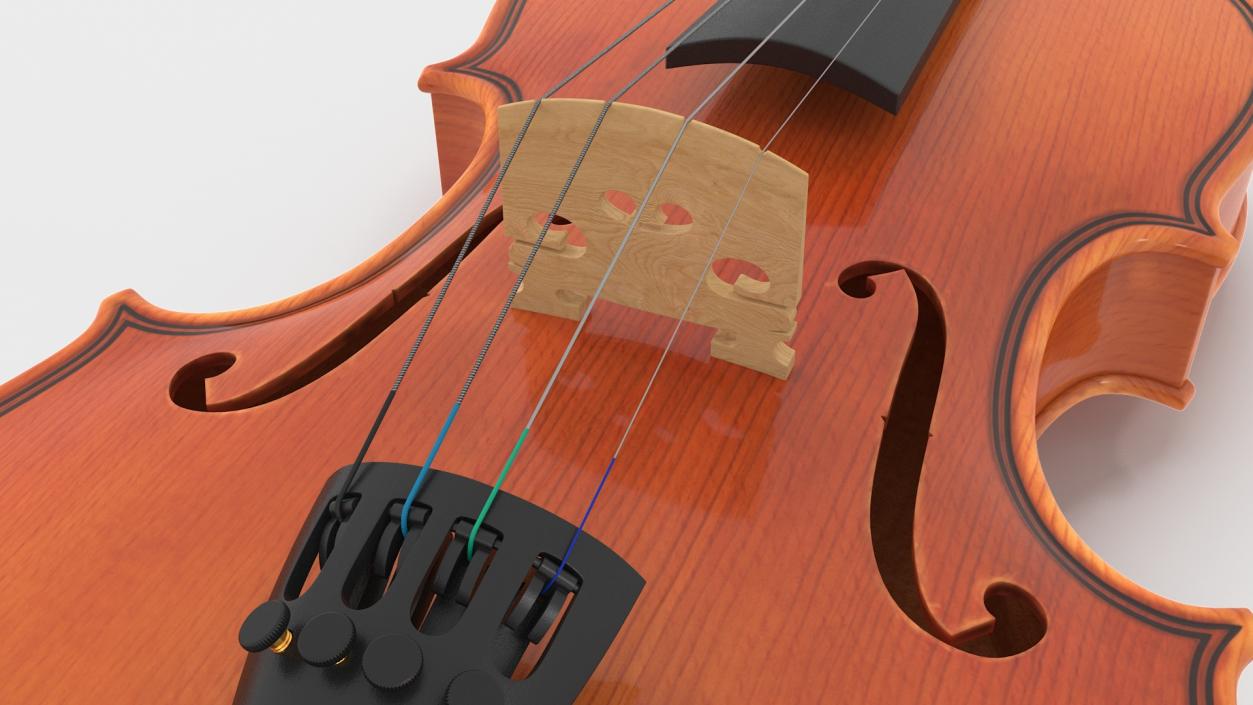 Classic Violin and Bow 3D