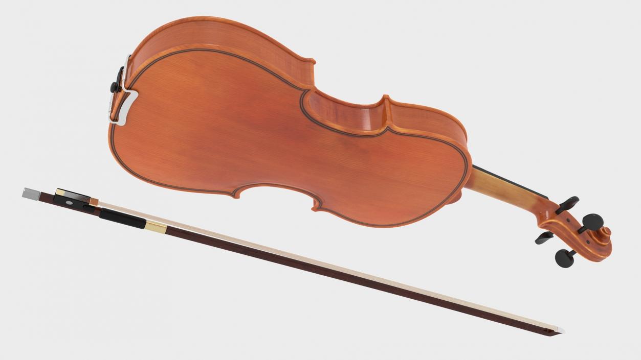 Classic Violin and Bow 3D