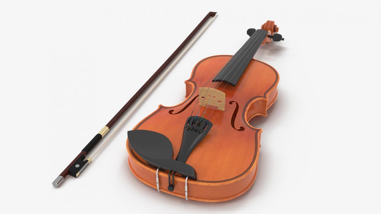 Classic Violin and Bow 3D