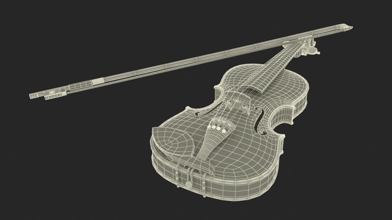 Classic Violin and Bow 3D