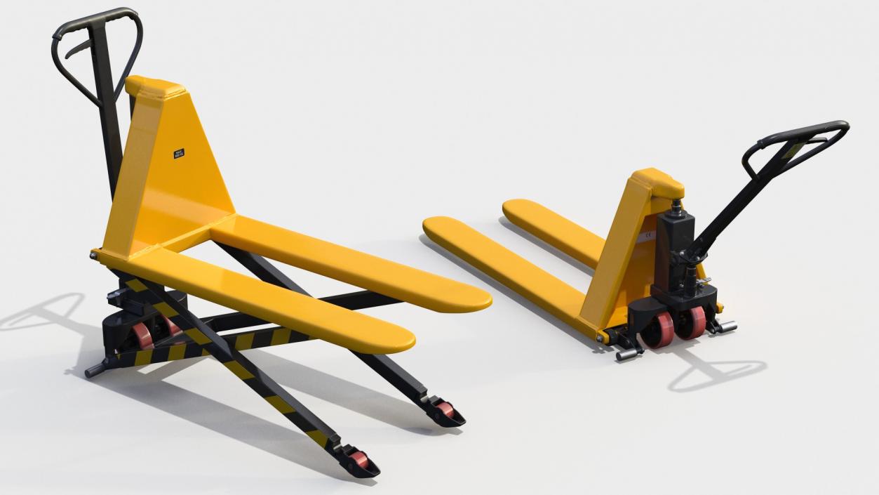 3D model Scissor High Lifting Pallet Truck Rigged