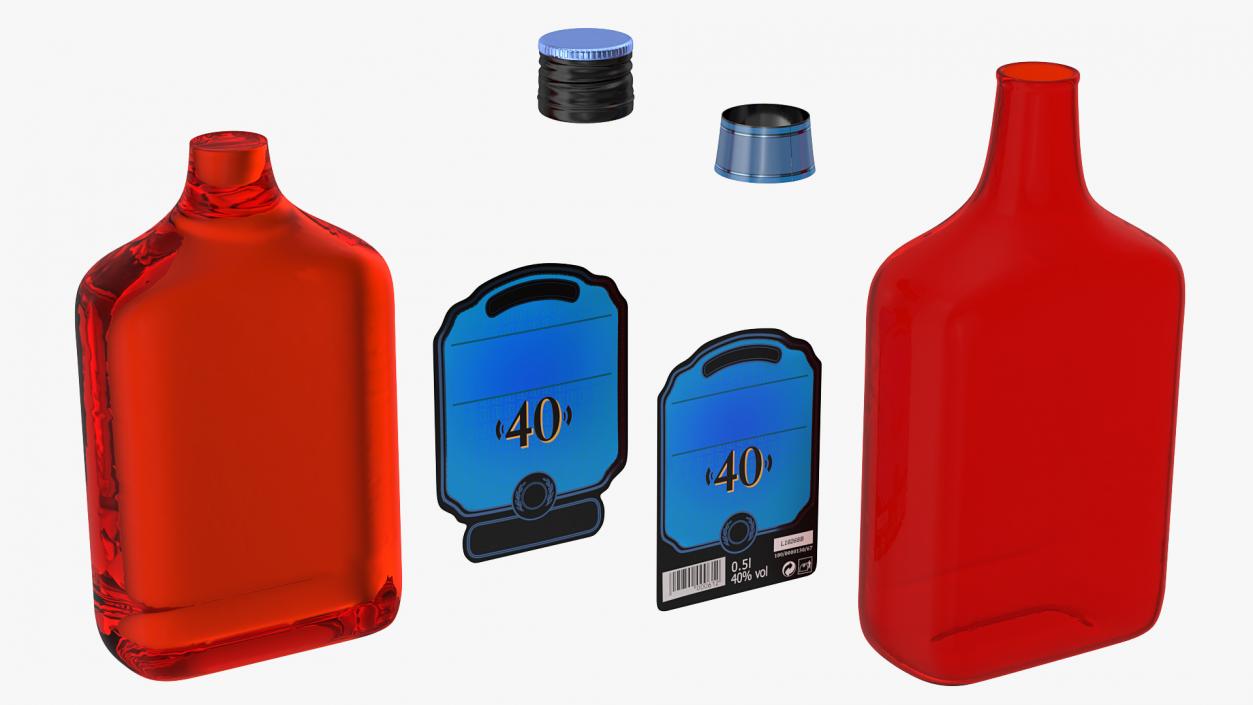 Rum Bottle 40 vol 3D