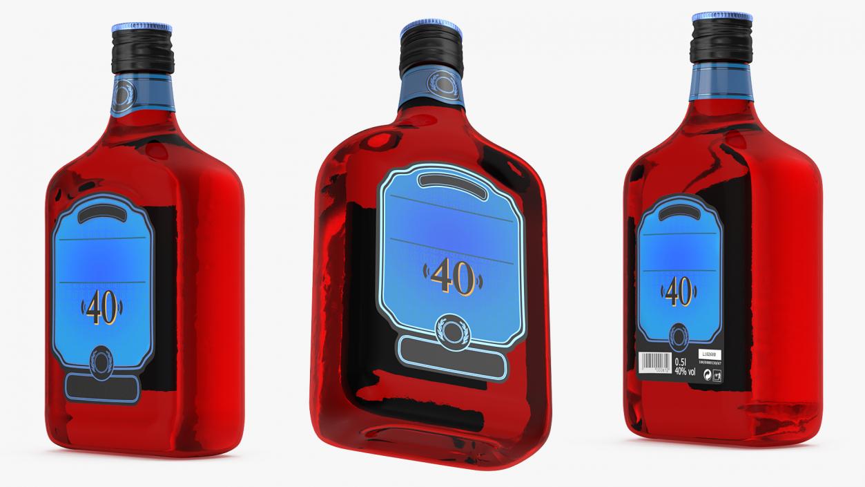 Rum Bottle 40 vol 3D