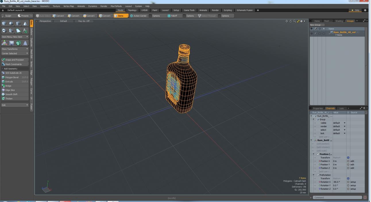 Rum Bottle 40 vol 3D