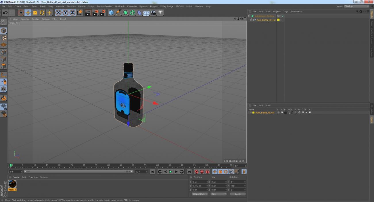 Rum Bottle 40 vol 3D