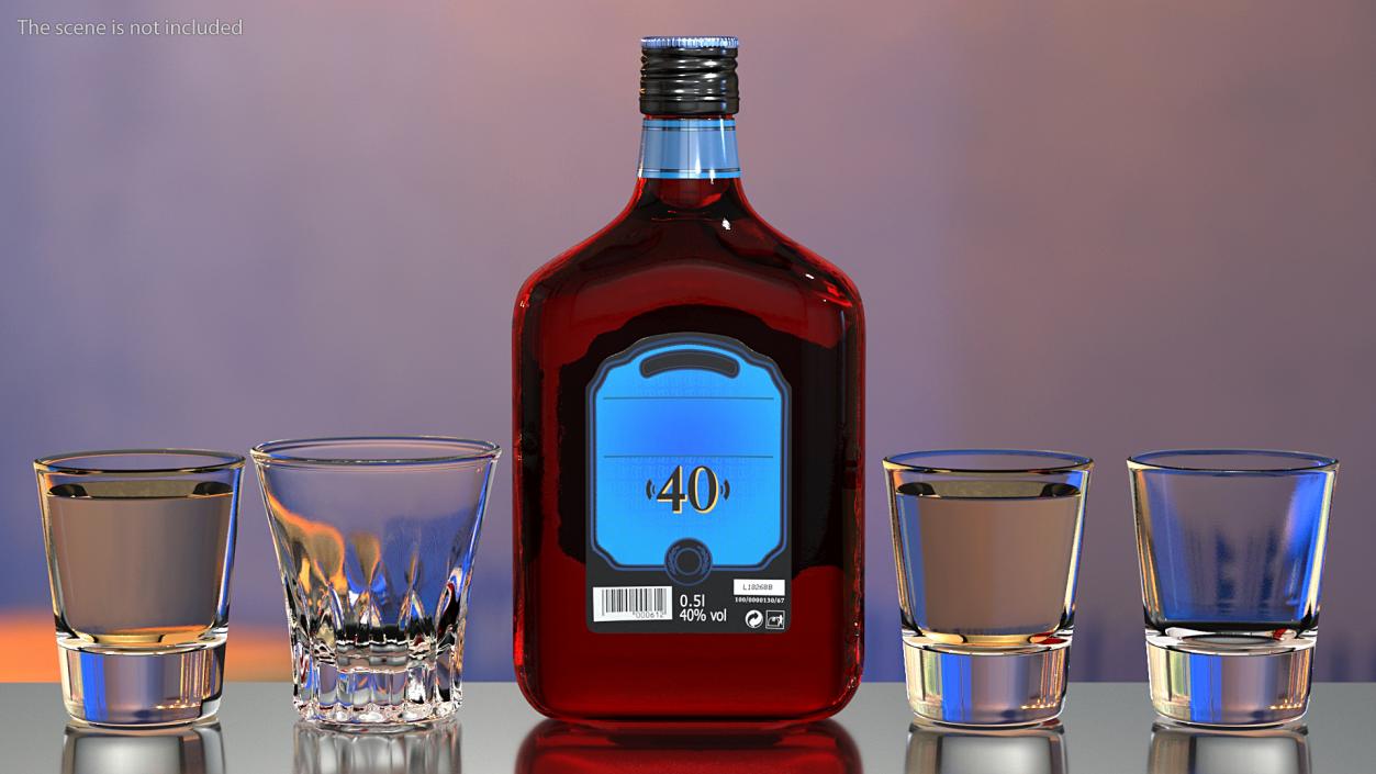 Rum Bottle 40 vol 3D