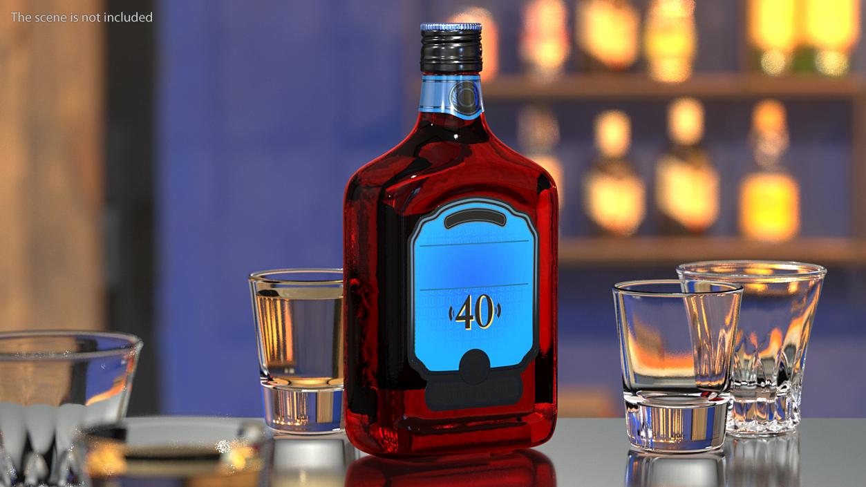 Rum Bottle 40 vol 3D