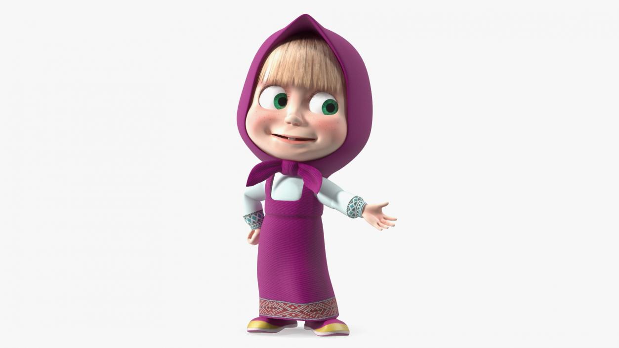 3D Children Cartoon Character Masha Standing Pose