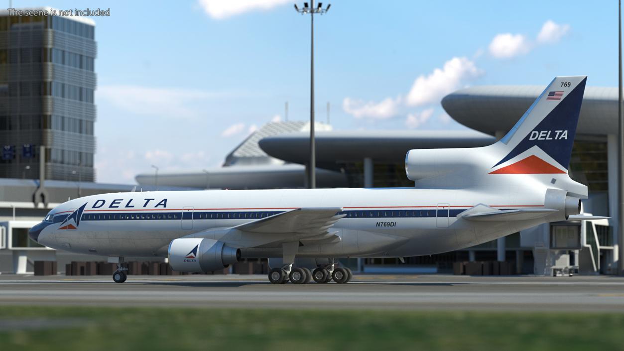 3D model Delta Air Lines Lockheed L1011 TriStar Rigged