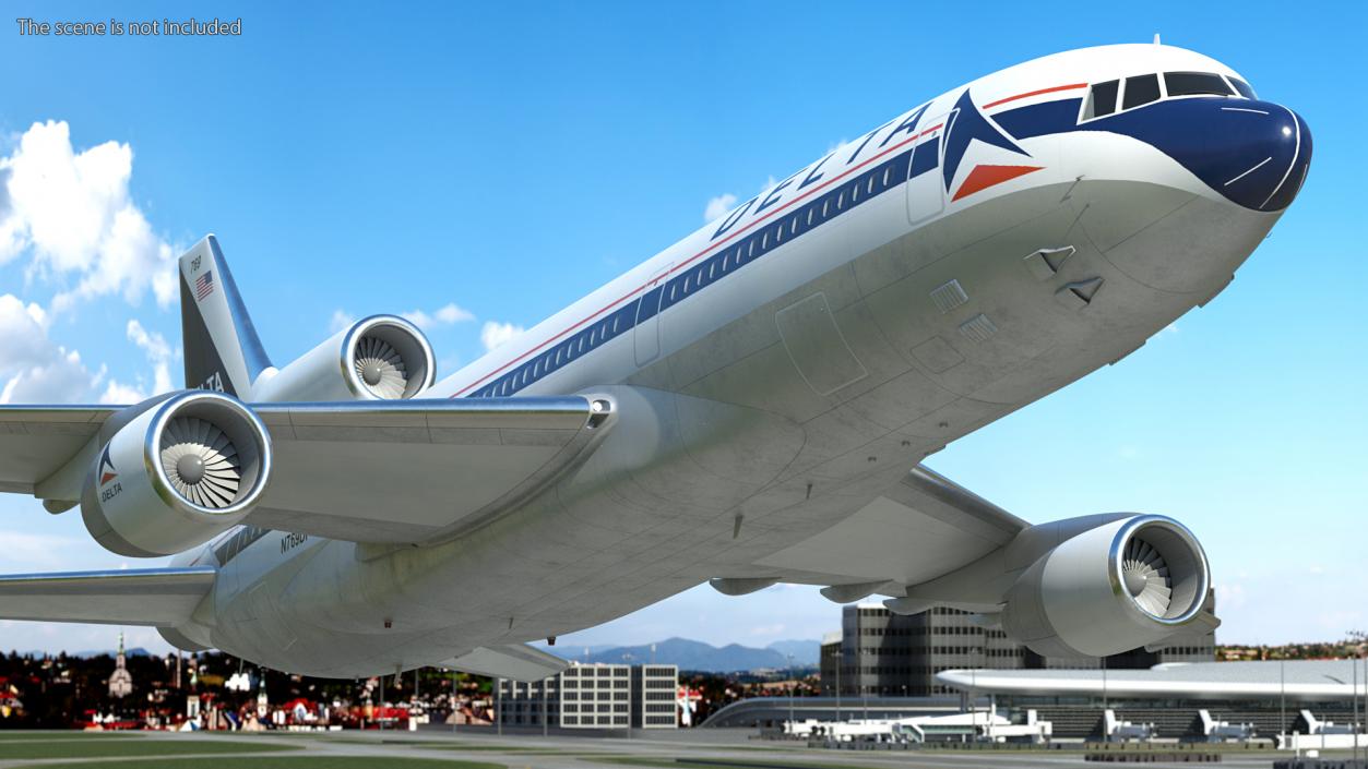 3D model Delta Air Lines Lockheed L1011 TriStar Rigged