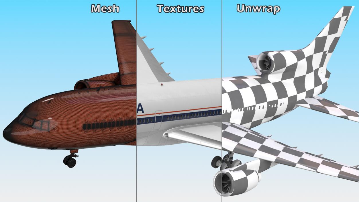 3D model Delta Air Lines Lockheed L1011 TriStar Rigged