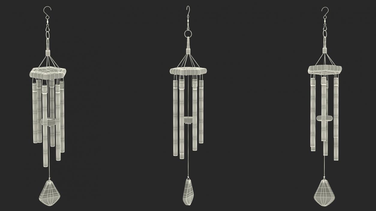 Bronze Wind Chime 3D