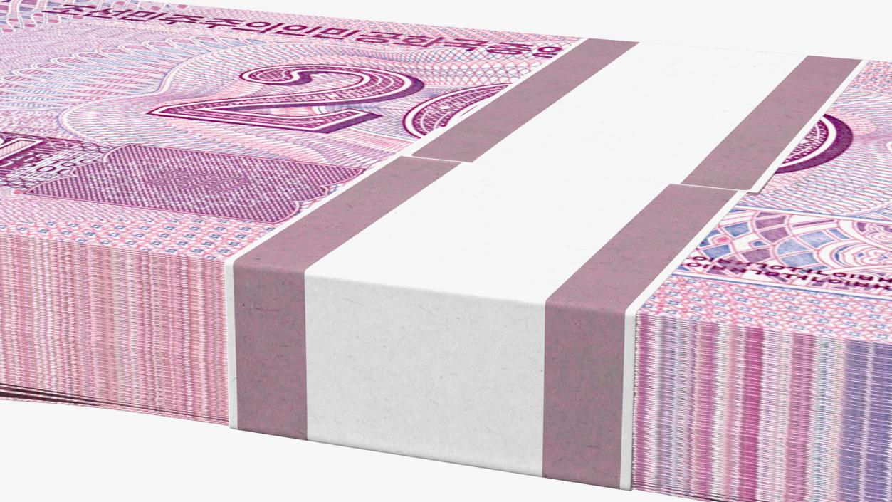 North Korea Banknotes Bundles Collection 2 3D