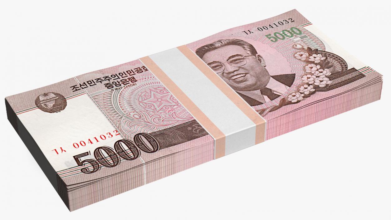 North Korea Banknotes Bundles Collection 2 3D