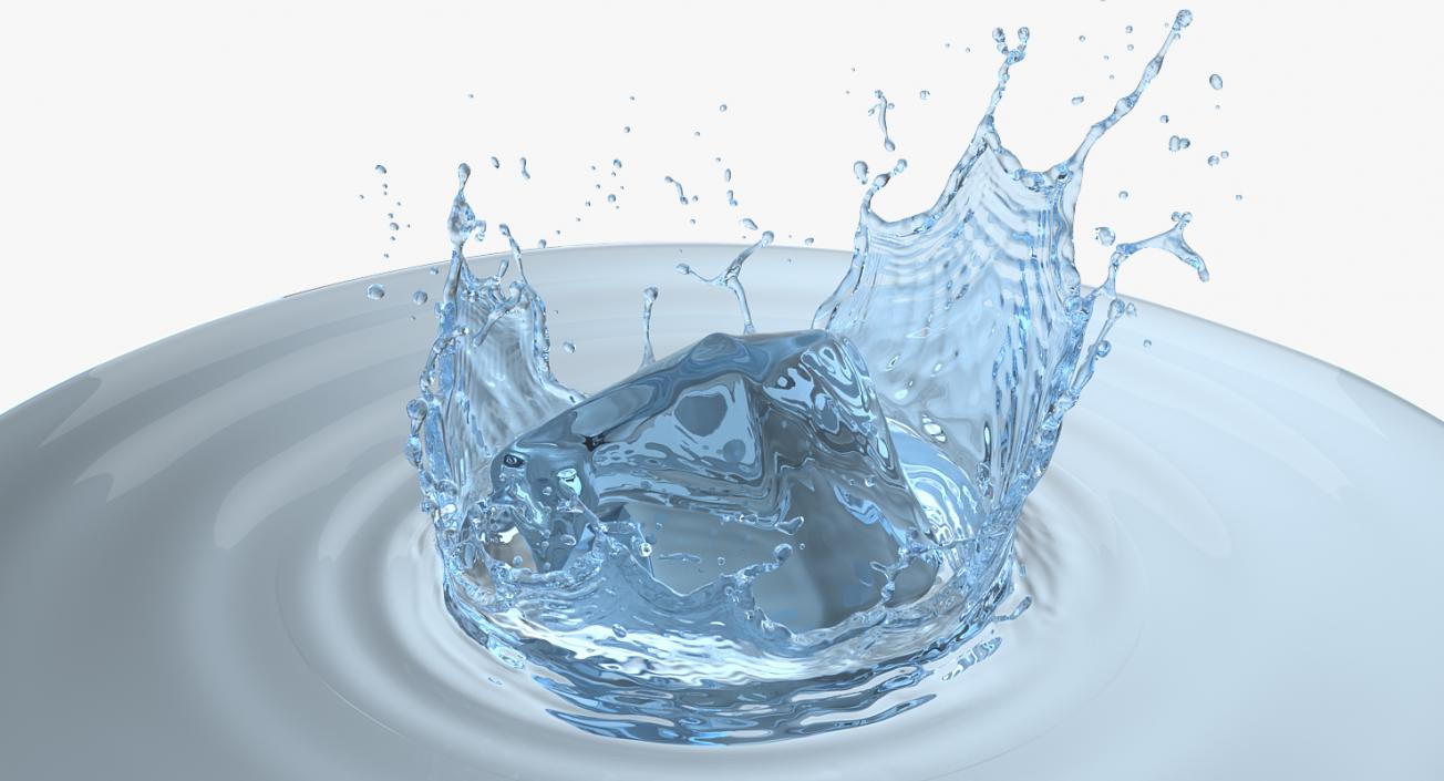 Ice Cube Water Splash 3D Models Collection 3D