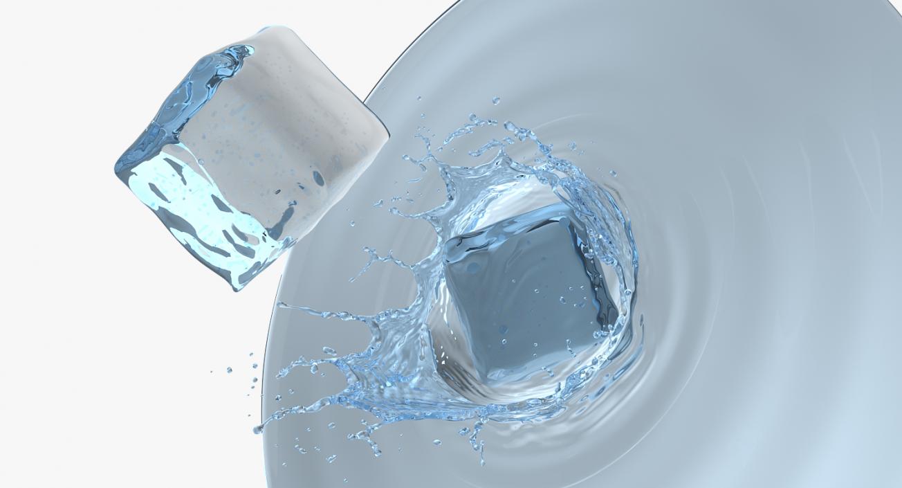 Ice Cube Water Splash 3D Models Collection 3D