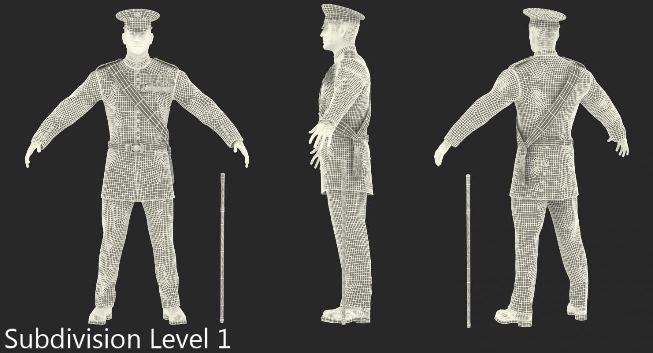 Irish Guard Sergeant Rigged 3D