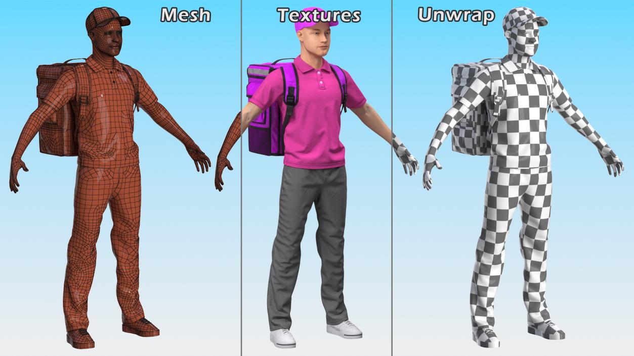 3D model Rigged Delivery Men Collection