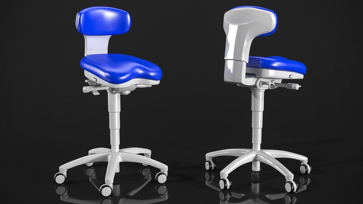 3D Adjustable Dental Stool model