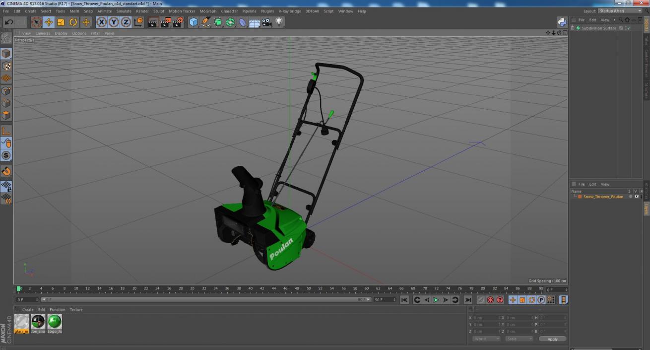 Snow Thrower Poulan 3D model