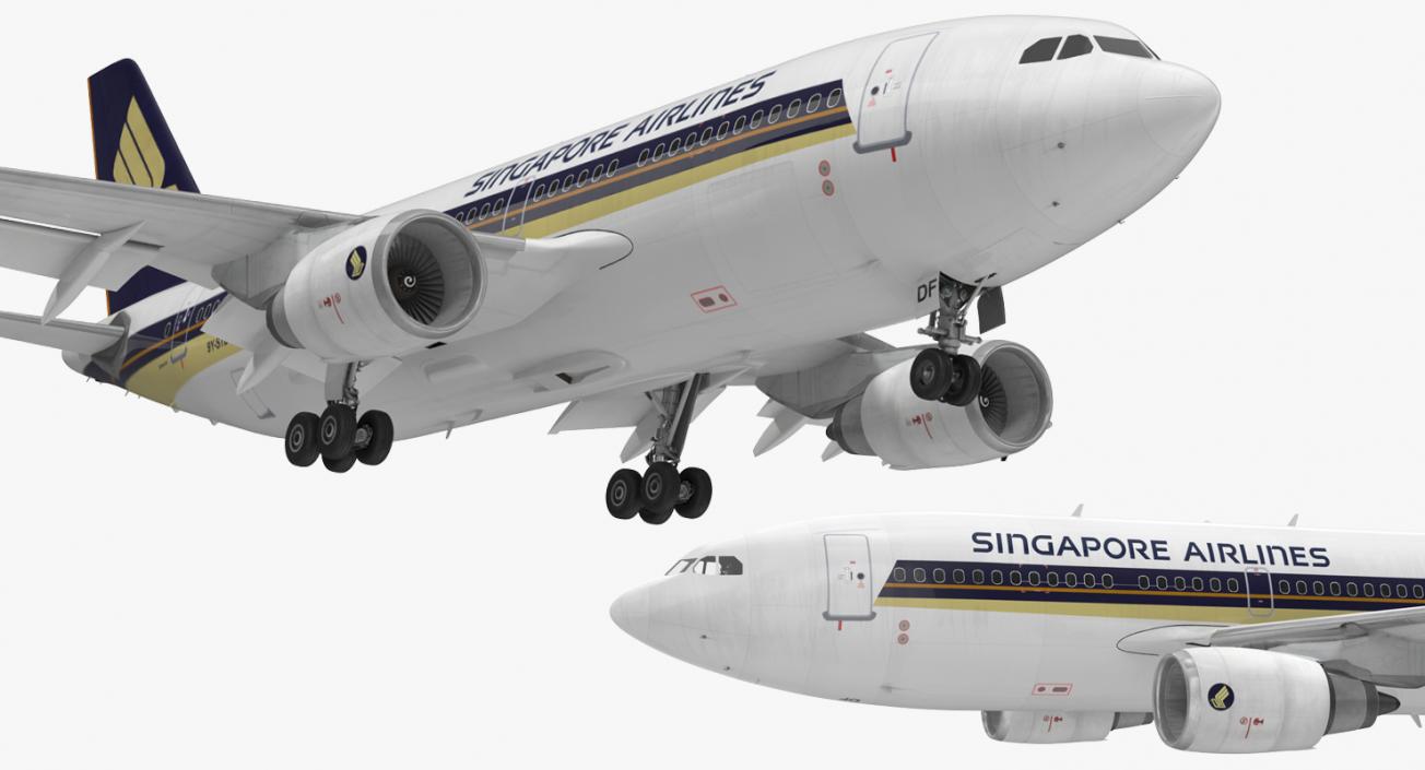 3D Airbus A310-300 Singapore Airlines Rigged