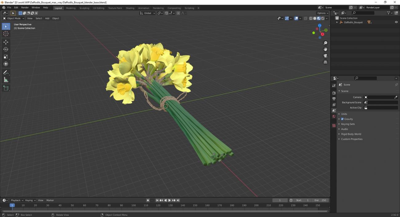 Daffodils Bouquet 3D