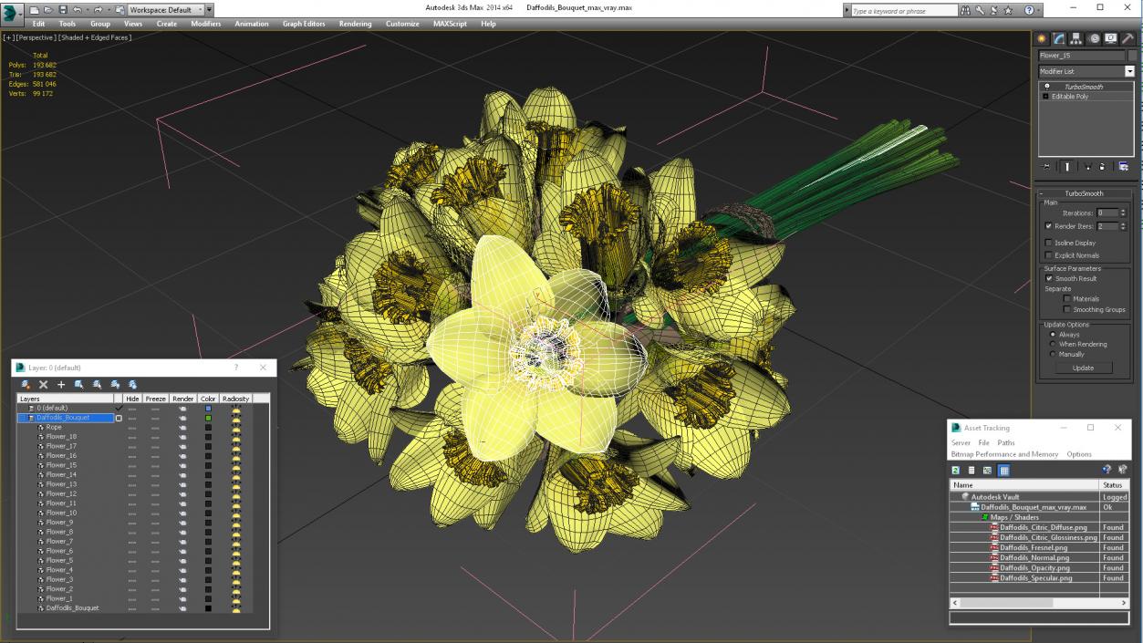 Daffodils Bouquet 3D