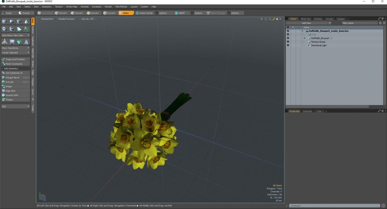 Daffodils Bouquet 3D