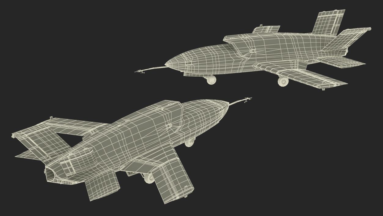 3D Jet Powered UAV EADS Barracuda Rigged for Cinema 4D