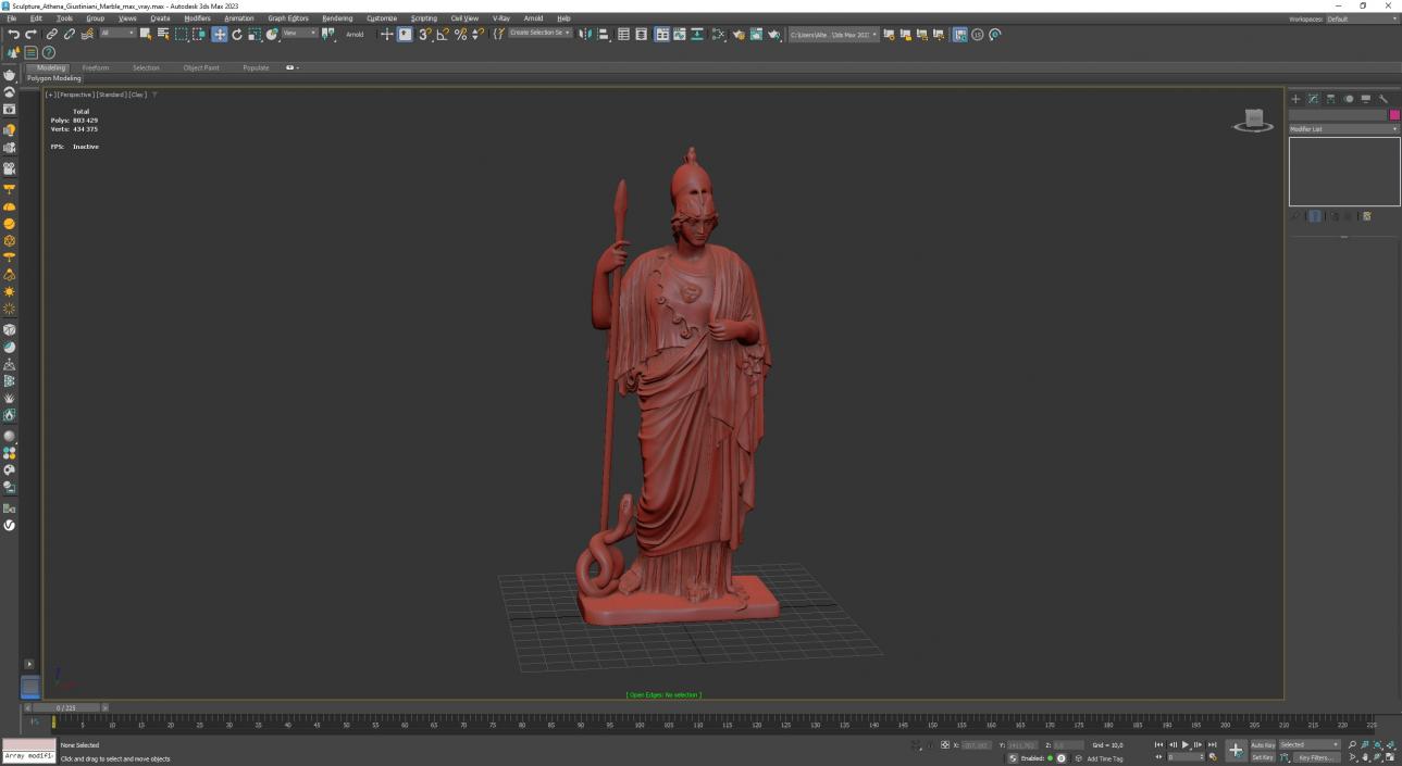 3D Sculpture Athena Giustiniani Marble for 3D Print model