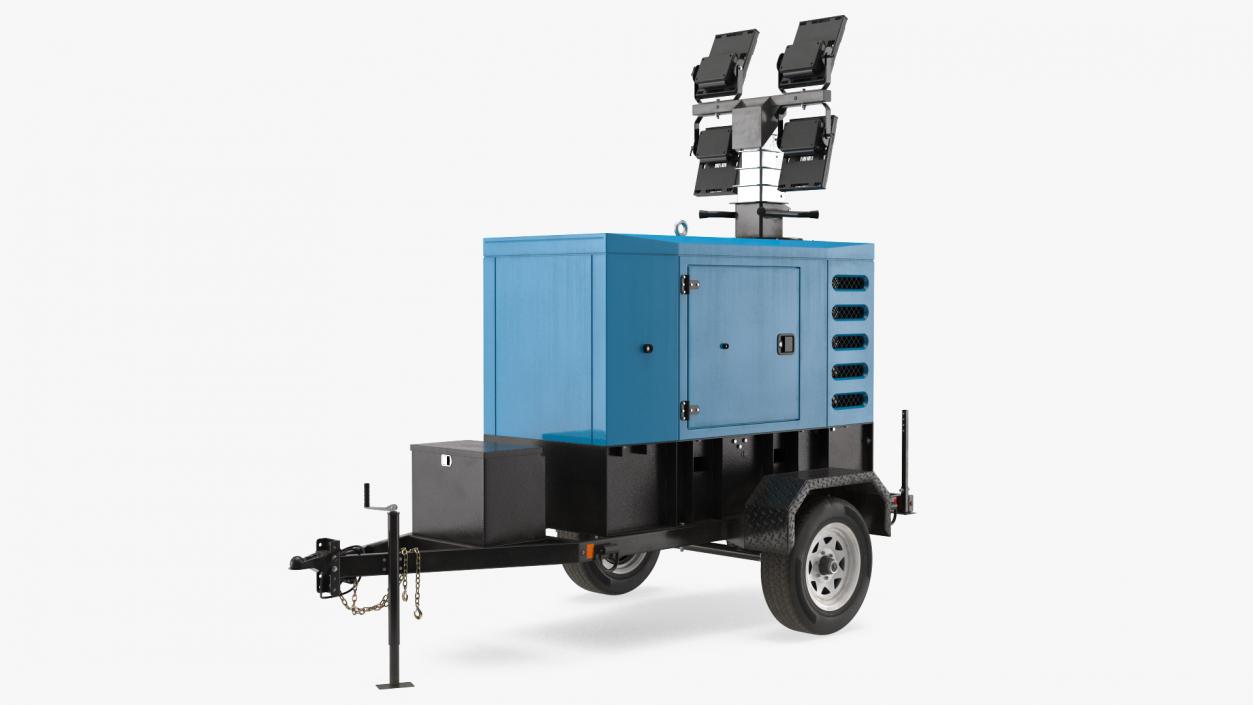 3D Mobile Generator Generic with Lighting Mast model