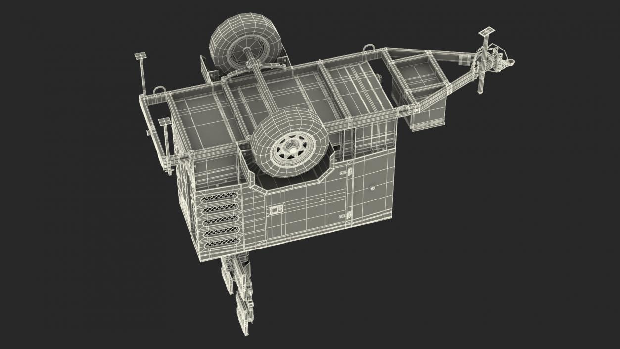 3D Mobile Generator Generic with Lighting Mast model