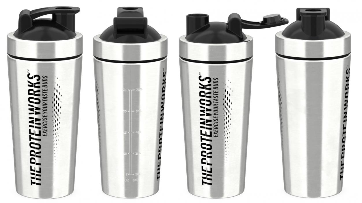 3D The Protein Works Stainless Steel Protein Shaker model