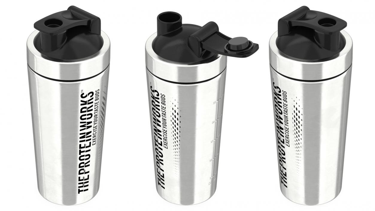 3D The Protein Works Stainless Steel Protein Shaker model