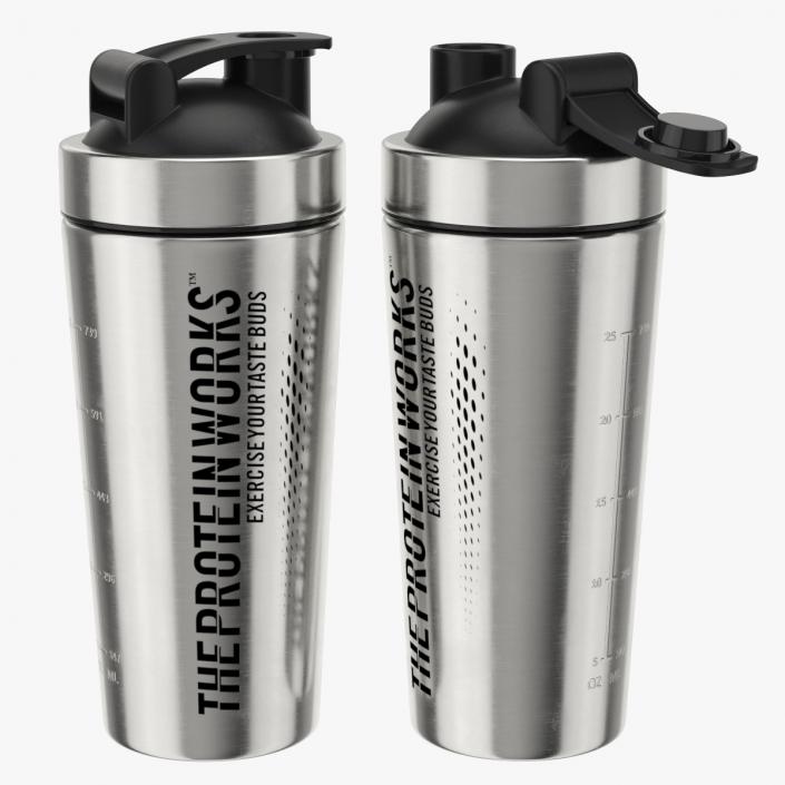 3D The Protein Works Stainless Steel Protein Shaker model