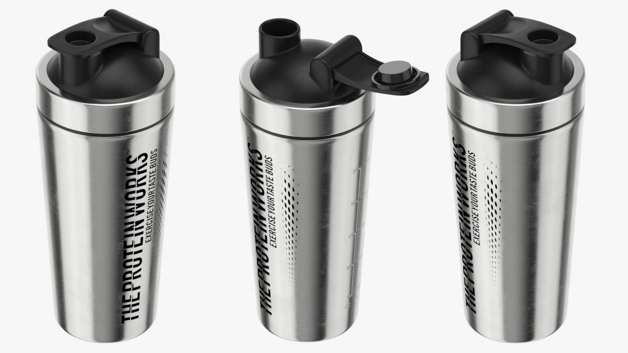 3D The Protein Works Stainless Steel Protein Shaker model