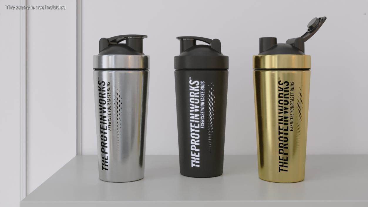 3D The Protein Works Stainless Steel Protein Shaker model