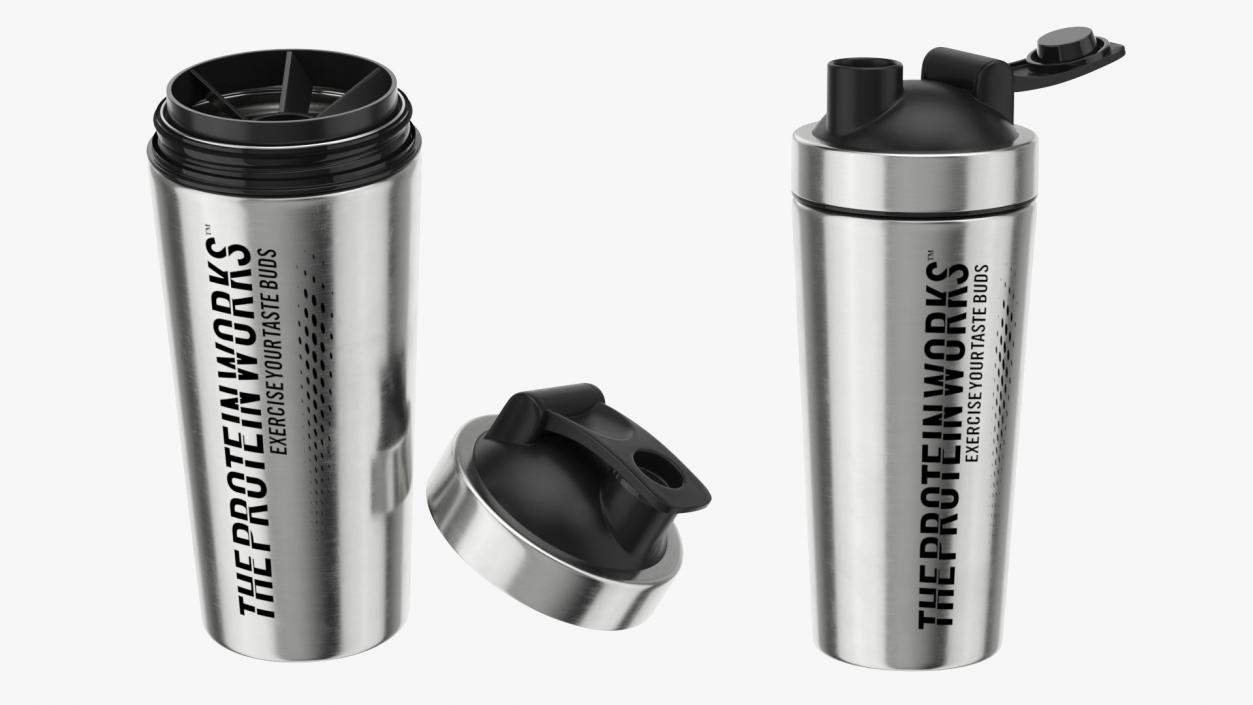 3D The Protein Works Stainless Steel Protein Shaker model