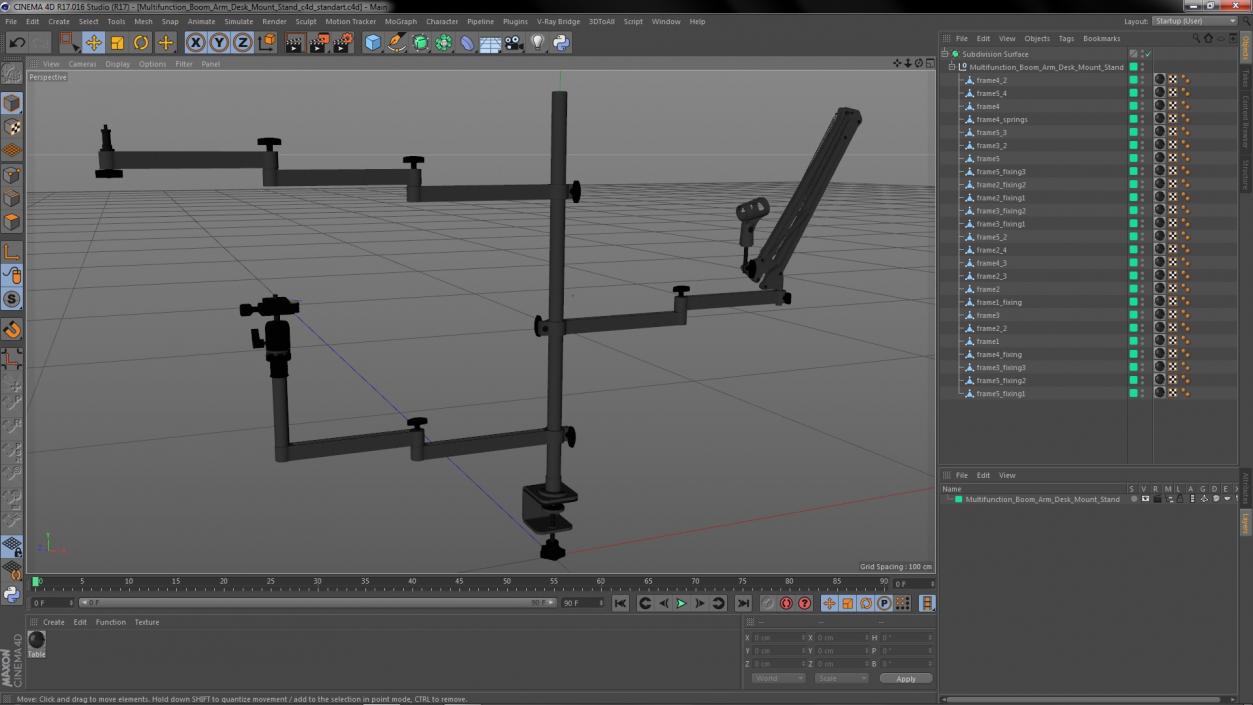 Multifunction Boom Arm Desk Mount Stand 3D model