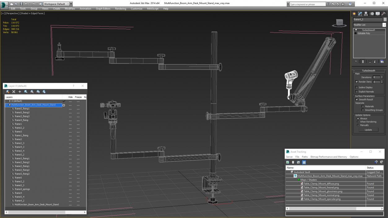 Multifunction Boom Arm Desk Mount Stand 3D model