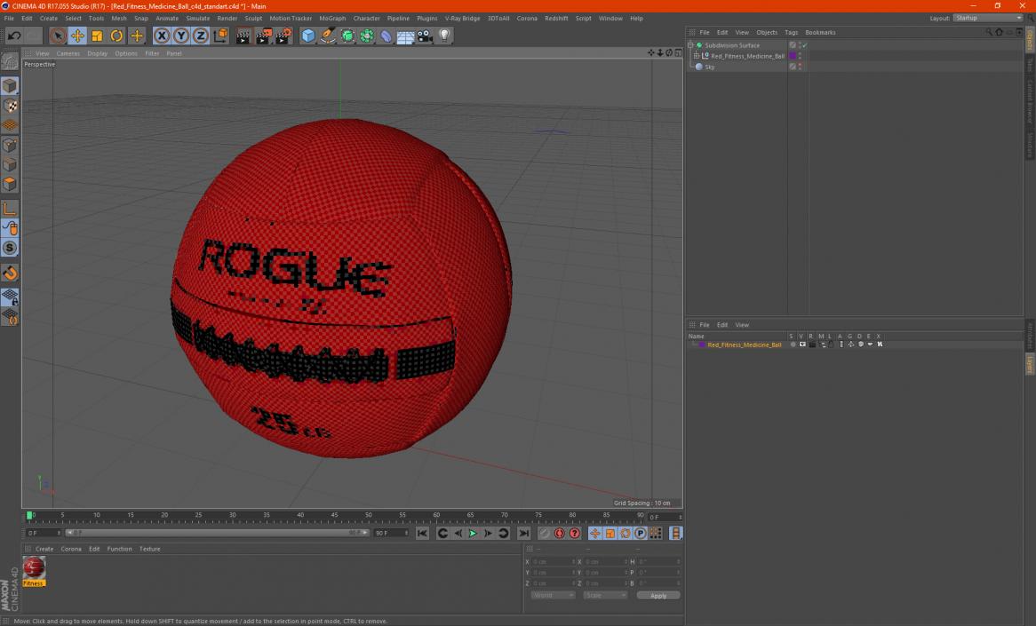 3D model Red Fitness Medicine Ball