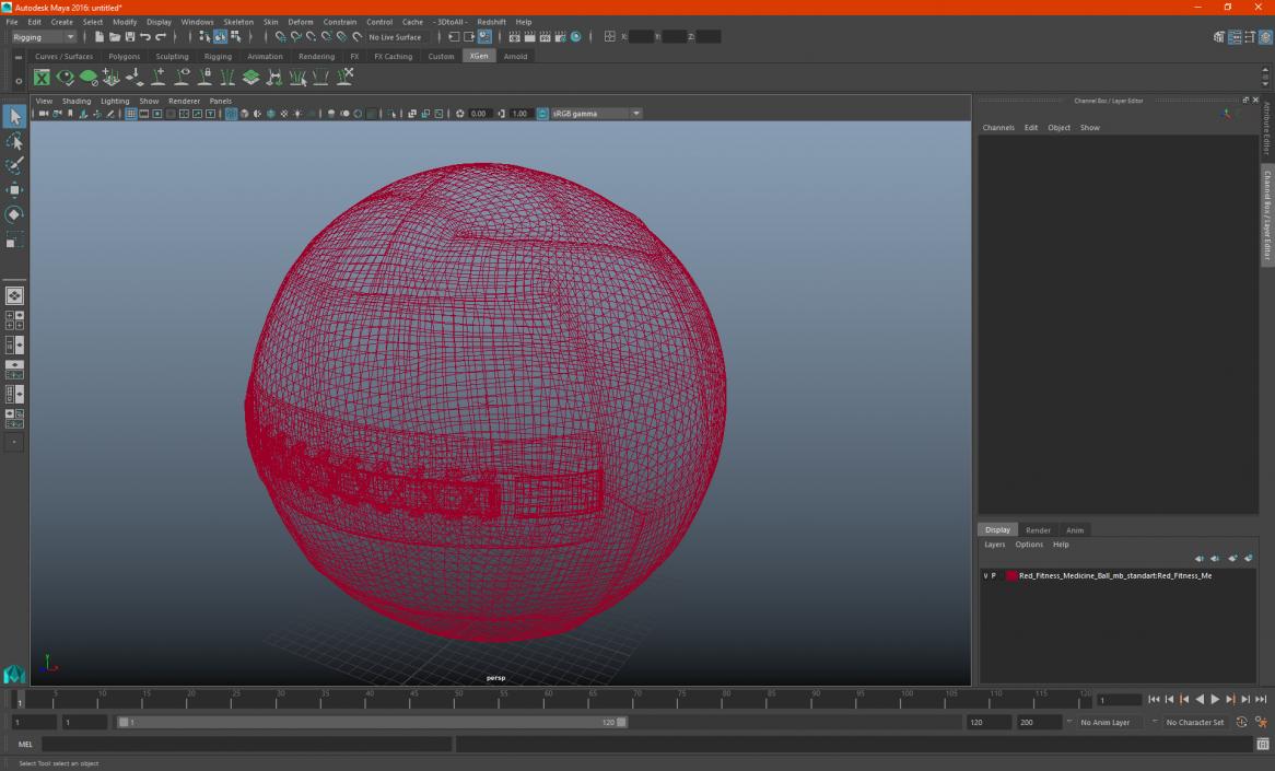 3D model Red Fitness Medicine Ball