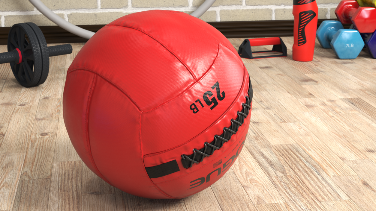 3D model Red Fitness Medicine Ball