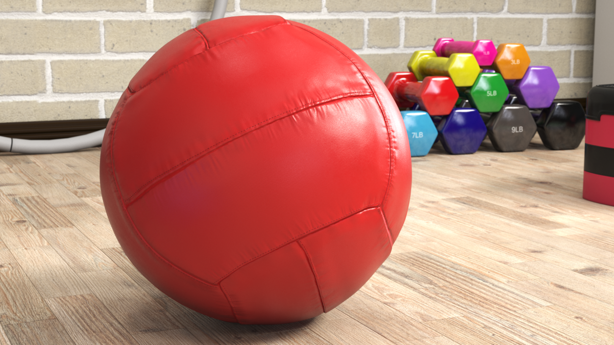 3D model Red Fitness Medicine Ball