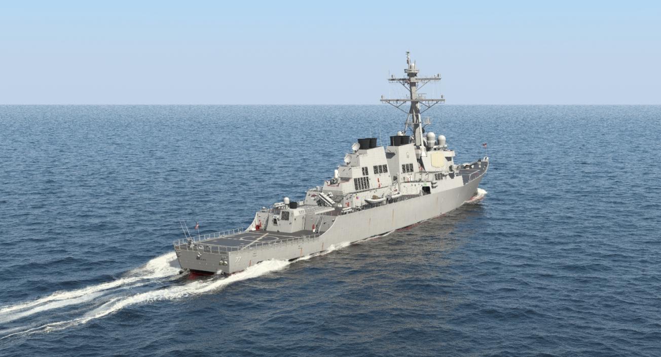 3D Arleigh Burke Destroyer OKane DDG-77 Rigged model