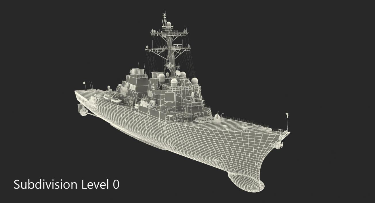 3D Arleigh Burke Destroyer OKane DDG-77 Rigged model