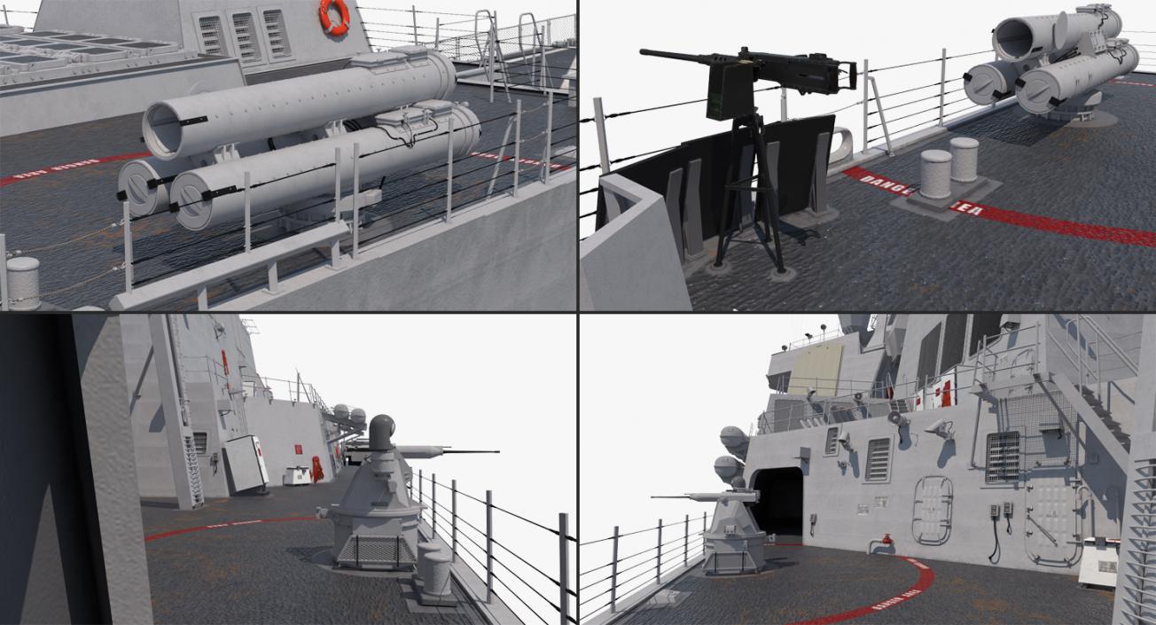 3D Arleigh Burke Destroyer OKane DDG-77 Rigged model