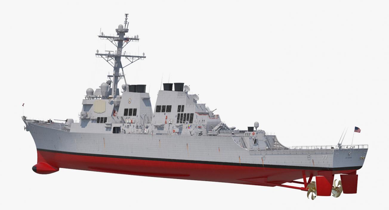 3D Arleigh Burke Destroyer OKane DDG-77 Rigged model