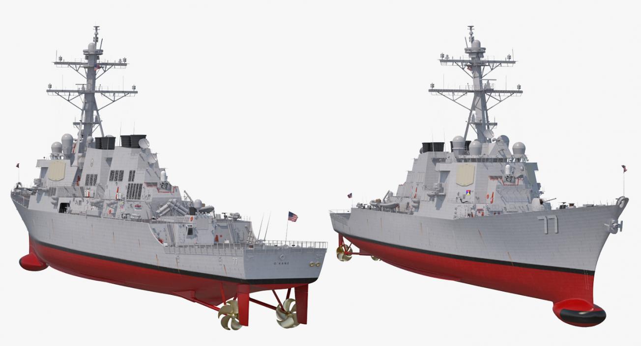 3D Arleigh Burke Destroyer OKane DDG-77 Rigged model