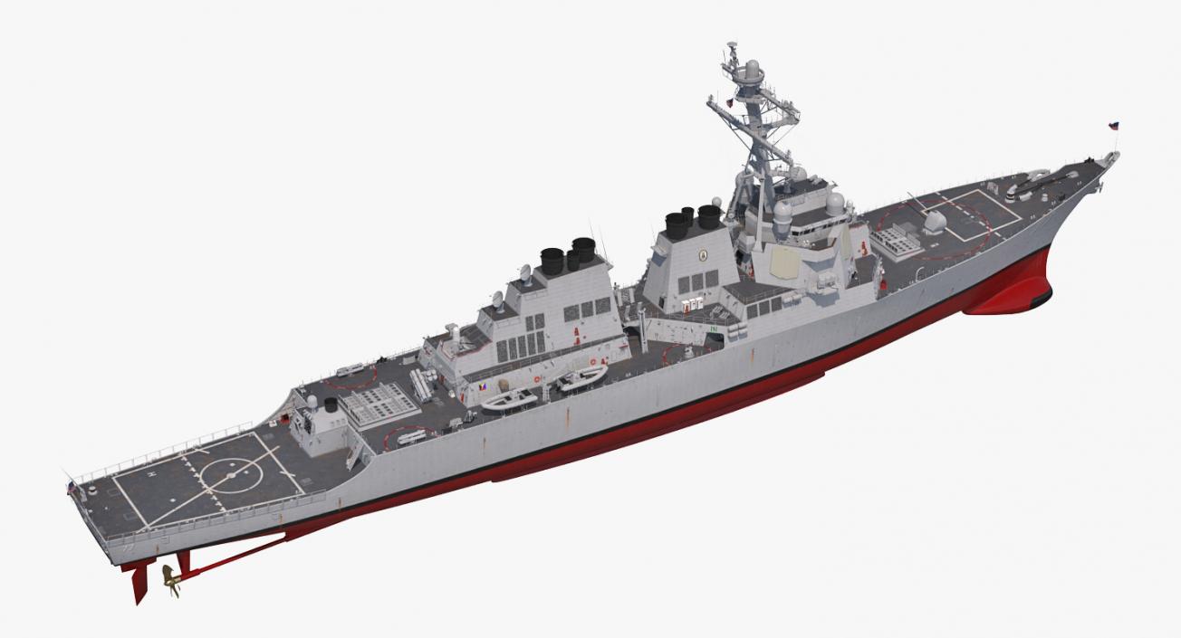 3D Arleigh Burke Destroyer OKane DDG-77 Rigged model